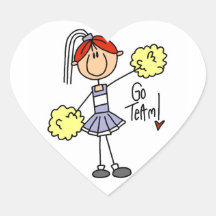Purple Stick Figure Cheerleader t-shirts and Gifts Stickers