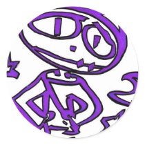 Purple Stitchlip on Highway ( Cat Super Hero ) Sticker