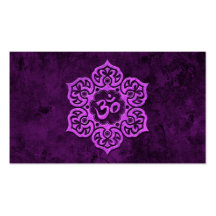 Purple Stone Floral Om Business Card