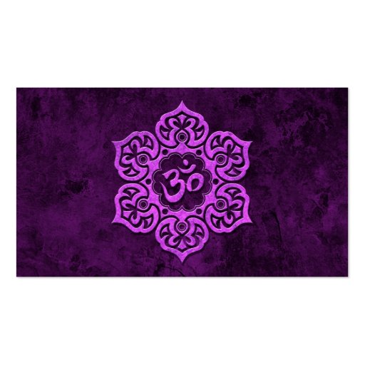 Purple Stone Floral Om Business Card (front side)