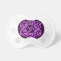 Purple Stone Floral Om Pacifier
