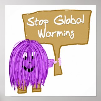 Purple stop global warming print