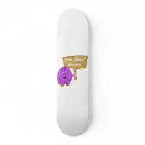 Purple stop global warming custom skate board
