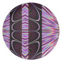Purple Stripe and Dark Wine Abstract Plate