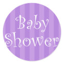 Purple Stripe Baby Shower Sticker by mariannegilliand Purple Stripe Baby Shower Sticker