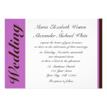 Purple Stripe Chocolate Brown Wedding Invitations