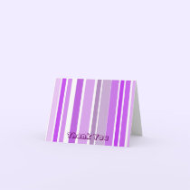 Purple Stripe Thank You Card cards