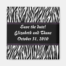 Purple Stripe Zebra Print Fridge Magnet