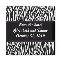 Purple Stripe Zebra Print Fridge Magnet