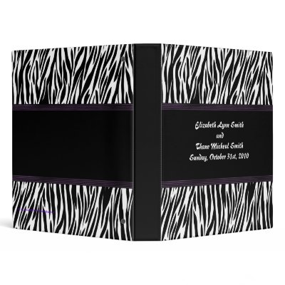 Purple Stripe Zebra Print Photo Album Binders