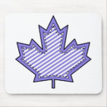 Purple Striped  Applique Stitched Maple Leaf Mouse Pads