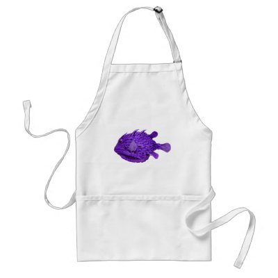 Purple Striped Cowfish Apron by tartanphoenix