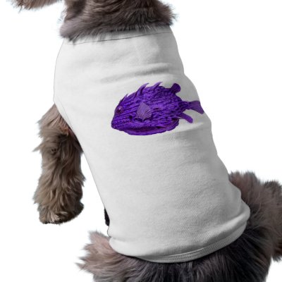 Purple Striped Cowfish Doggie Shirt by tartanphoenix