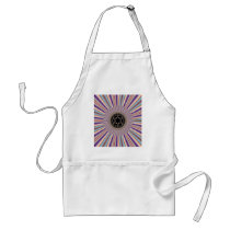 Purple Striped Sunburst Fractal Apron