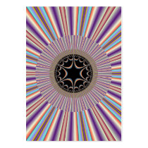 Purple Striped Sunburst Fractal Business Card Template