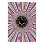 Purple Striped Sunburst Fractal Business Card Template