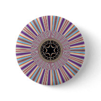 Purple Striped Sunburst Fractal Button