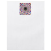 Purple Striped Sunburst Fractal Flyer Design