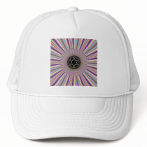 Purple Striped Sunburst Fractal Hats