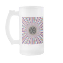 Purple Striped Sunburst Fractal Mug
