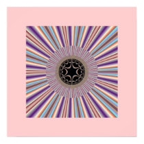Purple Striped Sunburst Fractal Print