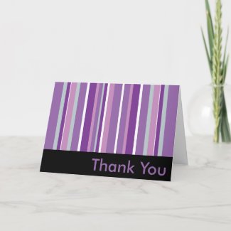 Purple Striped Thank You card