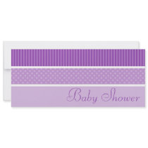 Purple Stripes and Dots Baby Shower Invitations