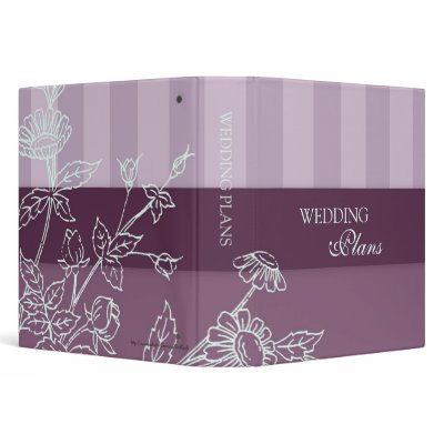 Purple Stripes and Floral Wedding Planning Binder