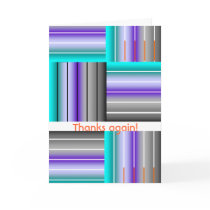 Purple stripes geometric Thank you Cards