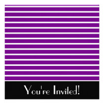Purple Stripes Invitation invitations