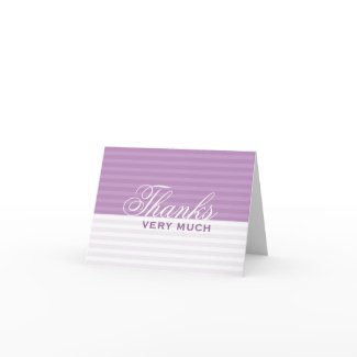 Purple Stripes : : Modern Thank You Cards card
