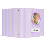 Purple Stripes New Baby Book Binder
