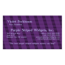 Purple Stripes on More Purple Business Card