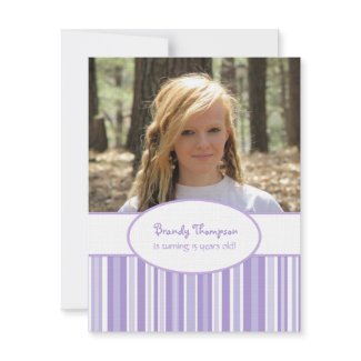 Purple Stripes Party Invitation invitation