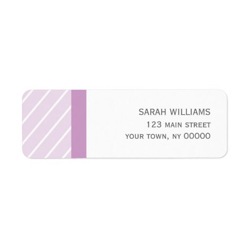 Purple Stripes Pattern Return Address Label