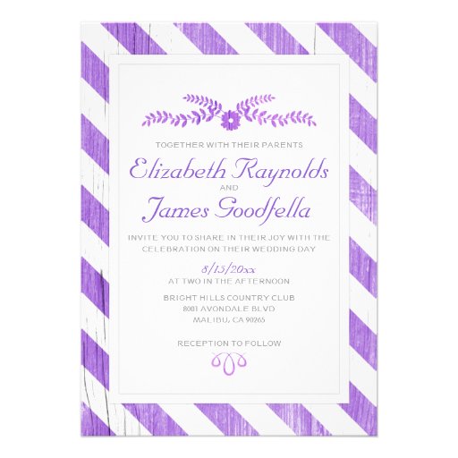 Purple Stripes Wedding Invitations