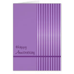 Purple Stripey Striped Pattern Anniversary Card