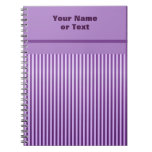 Purple Stripey Striped Pattern Spiral Note Book