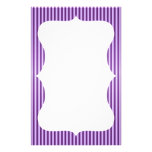 Purple Stripey Striped Pattern Stationery Design