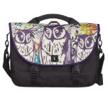Purple Stylized Geometric Owl Family commuterbag