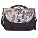 Purple Stylized Geometric Owl Family commuterbag