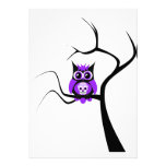 Purple Sugar Skull Owl in Tree Invitation