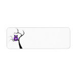 Purple Sugar Skull Owl in Tree Label