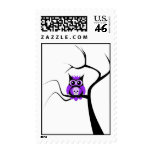 Purple Sugar Skull Owl in Tree Postage