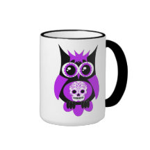 Purple Sugar Skull Owl Mug