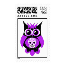 Purple Sugar Skull Owl Postage