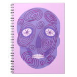 Purple Sugar Skull with Pink Swirls Notebook