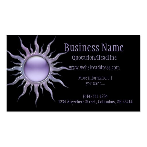 Purple Sun 2 Business Card (front side)