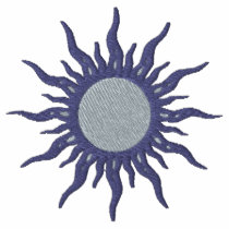Purple Sun Fantasy Design embroidered shirts