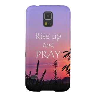 Purple Sunrise with Prayer Bible Verse Galaxy S5 Cover